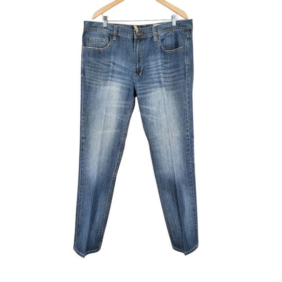 TK Axel Griswold Slim Straight Men's Blue Jeans Size 38×32 - Picture 1 of 14